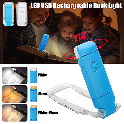 #ad USB Rechargeable Book Light Mini LED Reading Lamp Flexible Clip On for Readers $9.98