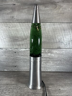 #ad #ad Pliable Art Lamp Rocket Missile Lava Lamp Orange Green LARGE 19quot; Vtg 90s $32.99