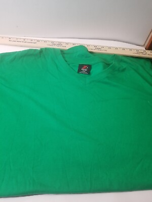 #ad World Sports Zeep Green V Neck Tee 4XLarge Short Sleeve T Shirt $12.60