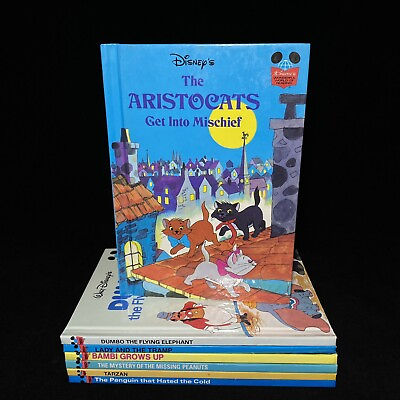 #ad 7x VINTAGE Disney Books Classic 1990s Childrens Kids Hardcover World Of Reading AU $20.36