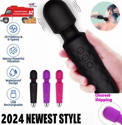 #ad Handheld Massager Vibrator 3 colors Rechargeable 20 Speed Wand Vibrating Massage $8.29