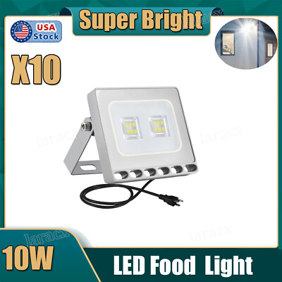 #ad 10X 10W Plug in LED Flood Light Outdoor Yard Floodlight Spotlight Security Lamp $56.99