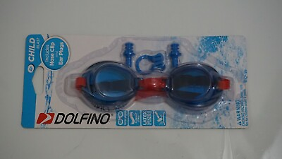 #ad Dolfino Blast Blue Red Swim Goggles Nose Clip amp; Plugs Child $9.99