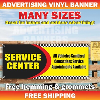 #ad SERVICE CENTER Advertising Banner Vinyl Mesh Sign Repair Mechanic Change oil Fix $69.95