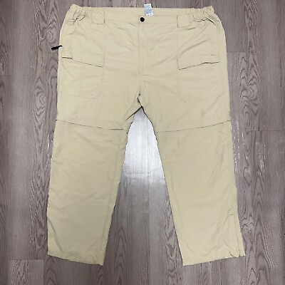 #ad World Wide Sportsman Convertible Pants Beige 4XL 50x32 Big Adjustable Fishing $11.99