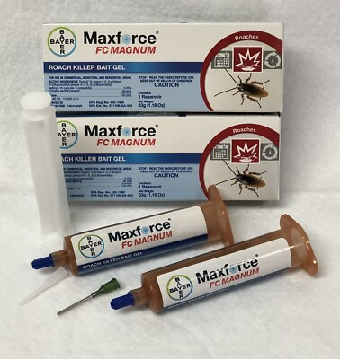 #ad 2 Boxes Maxforce FC Magnum Cockroach Killer Bait Gel 1 Pluger amp; 2 tips Bayer $22.50
