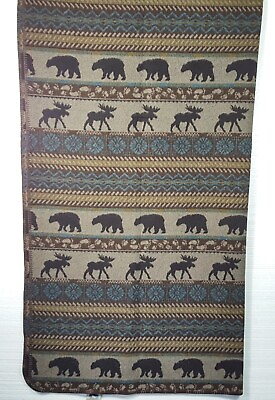 #ad Wooded River 72 x 60quot; Throw Blanket Brown Bear amp; Moose Rustic Lodge Pattern $129.99