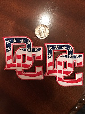#ad 2 WASHINGTON DC RED WHITE BLUE Embroidered Iron On Patch Lot 3quot; X 3quot; NICE $7.99