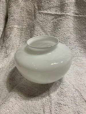#ad Vintage Plain White Milk Glass Short Round Shaped Shade 6” wide 5” tall $22.00