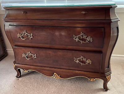 #ad Karges French Provincial Louis XV Carved Bombay Chest $1300.00