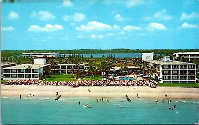 #ad Pan American Hotel Birds Eye View Miami Beach Florida Ocean Chrome Postcard $5.00