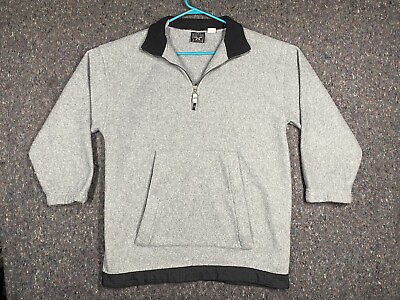 #ad Vintage 90s Bugle Boy Sweater Mens Extra Large Gray Fleece 1 4 Zip Pullover $16.50