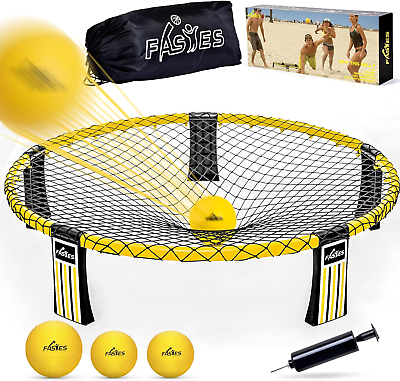 #ad Roundnet Games Set Including 3 Balls Kit Bag Roundnet Set Outdoor Indoor Beach $49.74