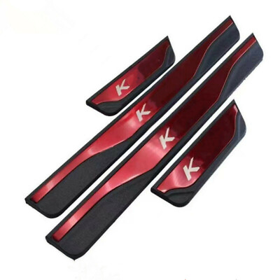 #ad Red Car Accessories Stainless Steel Door Sill Scuff Plate For Kona 2022 2023 $39.99