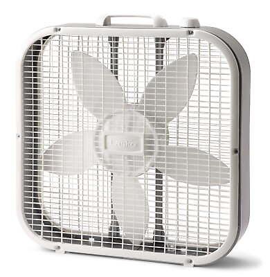 #ad Lasko 20quot; Classic Box Fan with Weather Resistant Motor 3 Speeds 22.5quot; H White $18.87