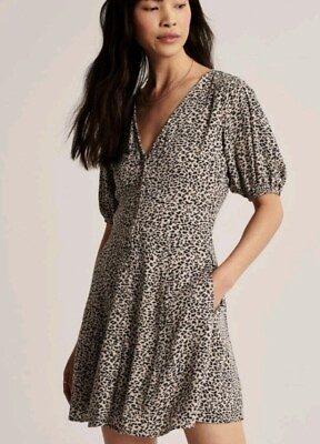 #ad Abercrombie amp; Fitch Leopard Button Front Dress Size Large $20.00
