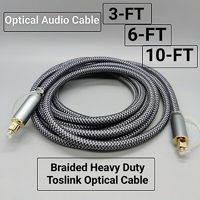 #ad Toslink Optical Cable Digital Audio Sound Fiber Optic SPDIF Cord Wire Dolby DTS $10.59