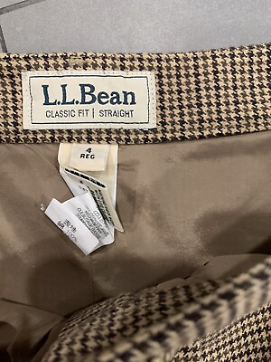 #ad L.L Bean Women Skirt Size 4 Maxi houndstooth lined cotton classic fit academia $18.00