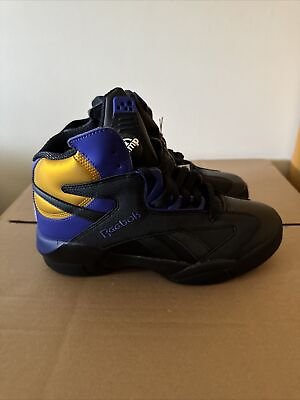 #ad Reebok Men’s 7.5 Shaq Attaq quot;LA to LAquot; Basketball Shoes GY7127 Black Purple Gold $90.00