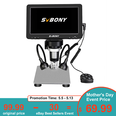 #ad SVBONY SV604 7quot; 1080p Digital Microscope 1200x LCD Magnification Amplification $69.99
