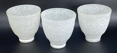#ad #ad Frosted Speckled Light Shades Glass SET OF 3 Great Condition 2quot; Fitter $37.95