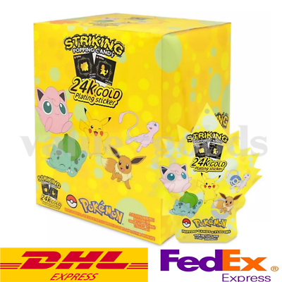 #ad Pokemon Striking Popping Candy 30g 24k Gold Sticker 1 Random Character 1Box $59.70