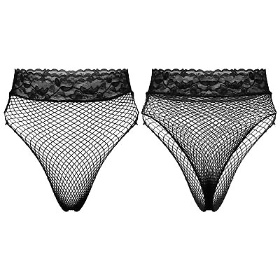 #ad Women#x27;s Mesh See Through Panties High Waist Briefs Sheer Sexy Underwear Lingerie $7.35