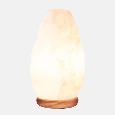 #ad #ad White Salt Crystal LampNatural Salt Night LightHand Crafted with Neem Wooden B $38.88