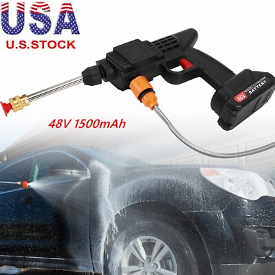 #ad 48V High Pressure Water Spray Gun Cordless Electric Car Portable Washer Cleaner $32.50