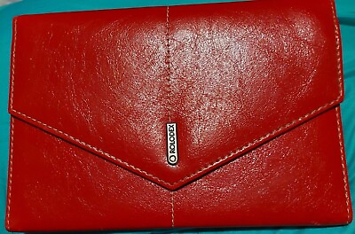#ad Rolodex Red Faux Leather Personal Organizer Notepad amp; Business Card Sleeves $11.00
