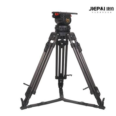 #ad JIEPAI Heavy Duty Tripod 40KG JP V25T 150mm Carbon Film Tripod Fluid Geared Head $3149.10