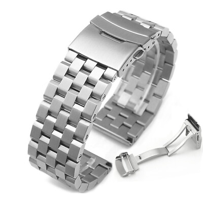 #ad Screw Links Stainless Steel Solid Clasp Bracelet Replacement Watch Band Strap $26.97