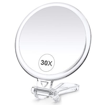 #ad 30X Hand Mirror with Handle Magnifying Magnifying with Double Side 30X Hand $14.15