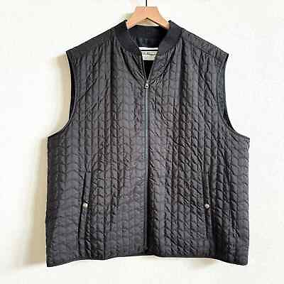 #ad Salvatore Ferragamo Black Quilted Sleeveless Vest Men#x27;s 58 US 48 4XL NWOT $500.00