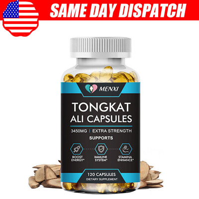 #ad Tongkat Extract 200:1 Strong Natural Testosterone Booster 3450mg 120 Capsules $13.79