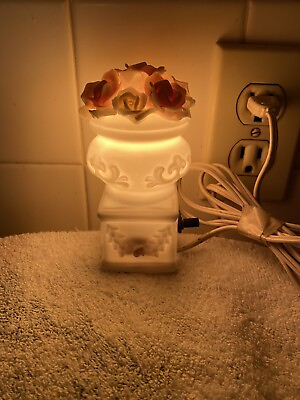 #ad Vintage Rose Lamp Night Light Flowers G7 Box $26.00