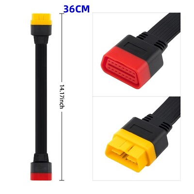 #ad OBD2 Extension Cable 16 Pin Male to Female for Thinkdiag Easydiag 36cm $9.99