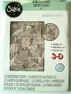 #ad Doodle Triangles Sizzix 3 D Textured Impressions A6 Embossing Folder 664528 NEW $8.99