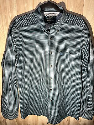 #ad Ariat Pro Series Fitted Cowboy Western Button Front Shirt XL Blue Gingham Plaid $29.99