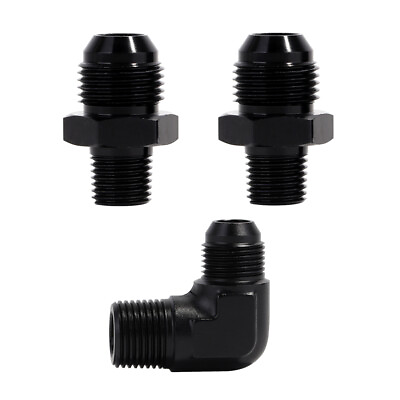 #ad 4AN 6AN 8AN 10AN to 1 4quot; 3 8quot; 1 2quot; NPT Male 90 Degree Fitting Straight Adapter $10.99