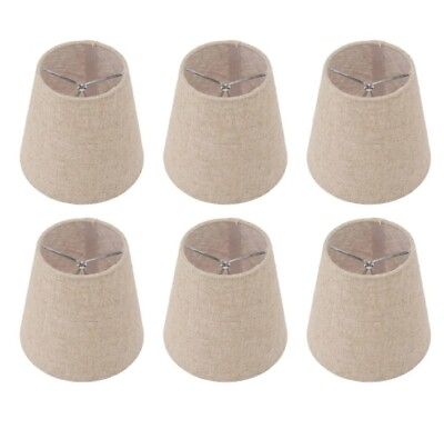 #ad Mini Small White Barrel Lamp Shades Clip On Bulb Barrel Fabric Lampshade 6 Pcs $32.99