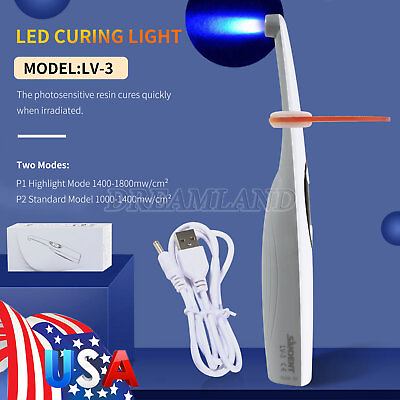 #ad Dental Light Cure Lamp Cordless LED 3S Curing Light Lamp USA $32.99