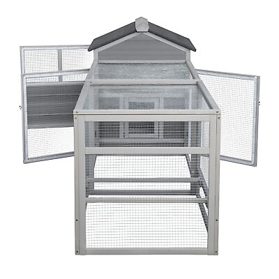 #ad Wooden Chicken Coop Hen House with Doors for Ventilation Runs and Nesting Box $429.30