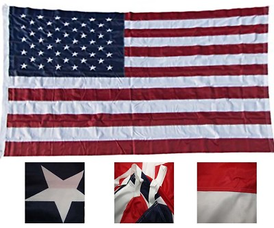 #ad 10x15 Embroidered Sewn U.S. USA American 50 Star Premium Nylon Flag 10#x27;x15#x27; 240D $84.88