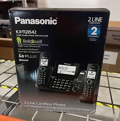 #ad Brand New Panasonic KX TG9542B 6.0 Plus Bluetooth Cordless 2 Line 2 Handset $149.99
