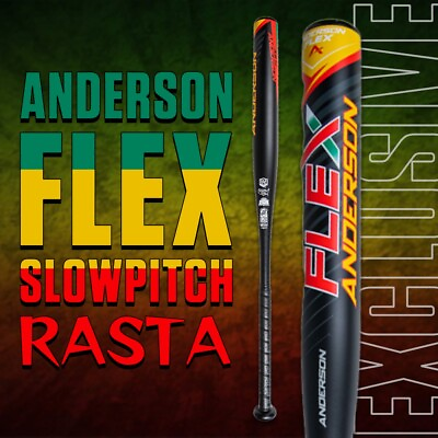 #ad 2023 Anderson Flex Alloy One Piece Slowpitch Softball Bat Limited Edition Rasta $179.00