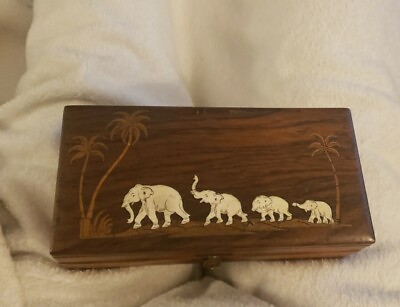 #ad Vintage Early 1930#x27;s Desk Box With Inlay Of Elephants $285.00