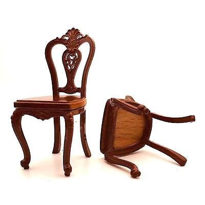 #ad 1:12 Scale Miniature Wooden Dining Chair Dollhouse Vintage Furniture Accessories $9.21