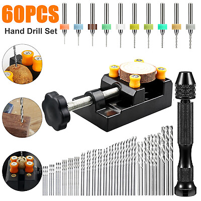#ad Precision Pin Vise Micro Drill Bits Hand Twist Drill Bits Set Rotary Tools Kit $17.99