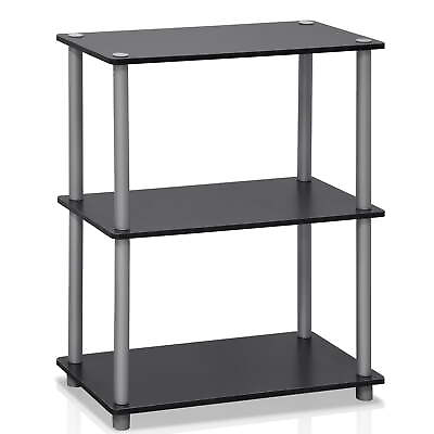 #ad 23.6 W x 11.6 D x 29.5 H 3 Shelf Freestanding Shelving Unit Black and Gray $35.53